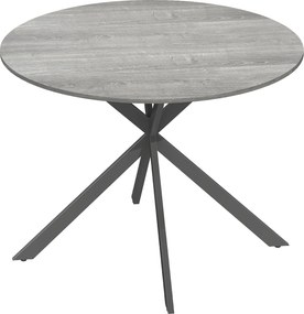 HOMCOM Mesa de jantar redonda para 4 pessoas, mesa de cozinha estilo industrial com pernas de aço, para sala de jantar, cozinha, Cinza | Aosom Portugal