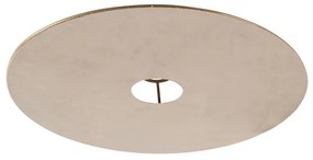 Abajur plano em veludo Taupe com dourado 45 cm