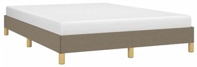 Cama sem colchão 140x200 cm tecido castanho-acinzentado