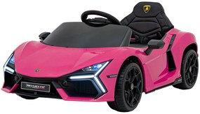 Carro elétrico para Crianças Lamborghini Revuelto 12V 4x4 Rodas Espuma EVA, Assento couro ecológico Rosa