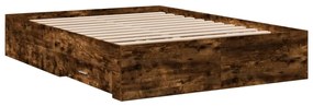 Estrutura de cama c/ gavetas derivados madeira carvalho fumado