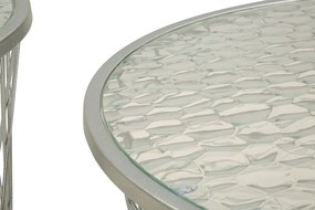 CONJUNTO 4 MESAS NOAH PRATA Ø 70X45-47X54,5-36x50-28x45 CM