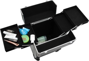 Maleta Trolley de Maquilhagem 34 L Compartimentos Ajustáveis Rodas 360° Fechadura de Segurança