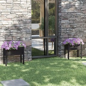 vidaXL Vasos/floreiras de jardim 2 pcs 70x31x70 cm pinho maciço preto