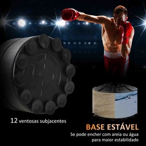 Punching Ball de Boxe com Altura Ajustável com 2 Bolas de Velocidade Barra Giratória 360° 88x50x160-230 cm Vermelho e Preto