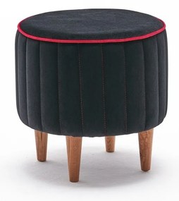 **** Pouffe Lindy – Anthracite &amp; Rosa – 40x40x40 cm

**