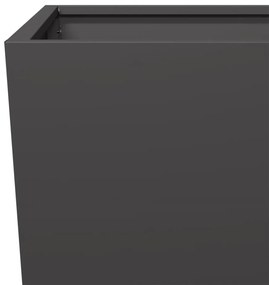 Vaso/floreira de jardim 2 pcs 35x35x75 cm aço preto