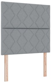 Cama Box Spring com Colchão Cinza Claro 120x200 cm Tecido