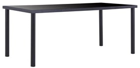 Mesa de jantar 180x90x75 cm vidro temperado preto