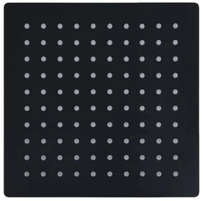 Cabeça de chuveiro quadrada 20x20 cm aço inoxidável preto