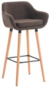 Banco de bar Grant em tecido e com estrutura de Cor Natural 55 x 99 x 46 cm Castanho