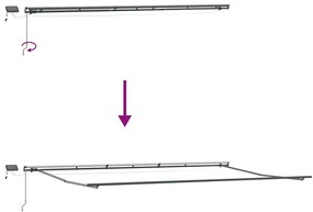 Toldo Manual Retrátil com LED Preto 600x300 cm