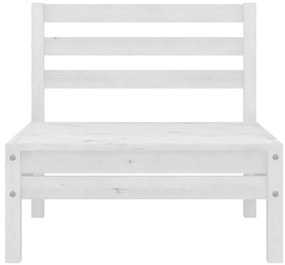 4 pcs conjunto lounge de jardim pinho maciço branco