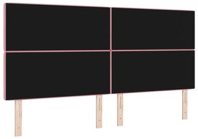 Cabeceira Botão de Cristal Tufted Rosa 200 cm Veludo