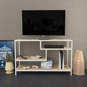 Móvel de TV Robbins – Branco Carvalho – 120x39x75 cm