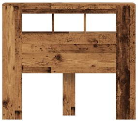 Cabeceira c/ LEDs 120x18,5x103,5cm deriv. madeira madeira velha