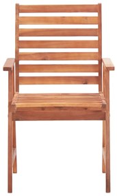 Cadeiras de jantar p/ jardim 3 pcs c/ almofadões acácia maciça