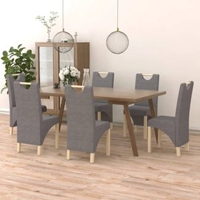 vidaXL Cadeiras de jantar 6 pcs tecido cinzento-claro
