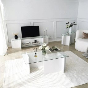 Mesas de Aninhamento Lily – Branco – Diâmetro: 40 cm, Altura: 45 cm/50