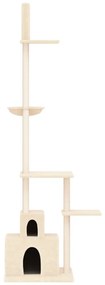 Árvore p/ gatos altura ajustável chão-teto 250,5-276,5 cm creme