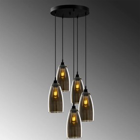 Candeeiro de Teto Smoked – Fumê – 47 x 47 cm