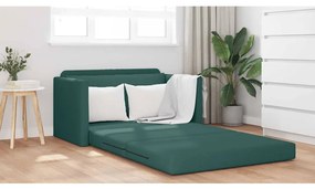 Sofá Cama 2-em-1 Verde Escuro 124x71x78 cm Tecido