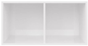 Caixa discos vinil 71x34x36cm derivado madeira branco brilhante