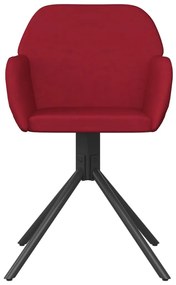 Cadeiras de jantar giratórias 2 pcs veludo vermelho tinto