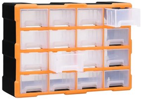 Caixa organizadora com 16 gavetas médias 52x16x37 cm