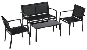 Conjunto de Móveis de Jardim Conjunto de 4 Peças Móveis de Exterior co