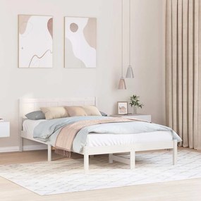 vidaXL Estrutura de Cama Branca de Madeira de Pinho Branca