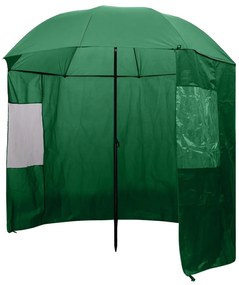 vidaXL Guarda-chuva pesca, verde, 240x210 cm