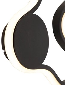 Candeeiro de parede moderno preto com LED - Plomp Moderno
