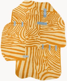 Tapete em lã artesanal com relevo Patch