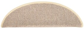 Tapete/carpete para degraus 15 pcs 65x21x4 cm branco e castanho