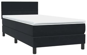 Cama com molas/colchão 80x220 cm veludo preto