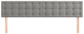 Cabeceira de cama 2 pcs veludo 100x5x78/88 cm cinzento-claro
