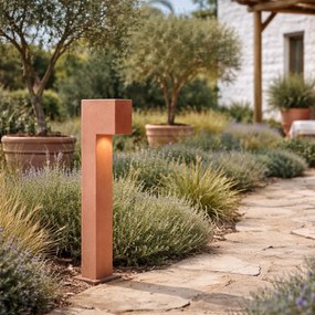 Poste de luz exterior moderno terracota 65cm IP44 - Pompei