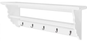 vidaXL Suporte p/ casacos bengaleiro, estilo barroco MDF branco