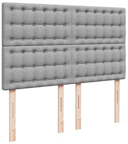 Cama com molas/colchão 160x200 cm tecido cinzento-claro