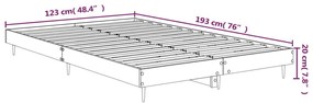 Estrutura cama 120x190 cm derivados de madeira carvalho fumado