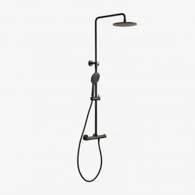 Coluna De Duche Termostática Em Latão Orveta Preto Mate - Sklum