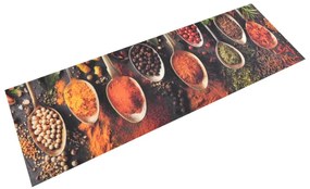 Tapete de cozinha lavável 60x180 cm veludo colheres/especiarias