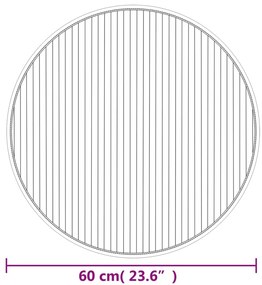 Tapete redondo 60 cm bambu cinzento