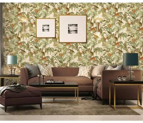 DUTCH WALLCOVERINGS Papel de parede Bird-of-Paradise cor verde