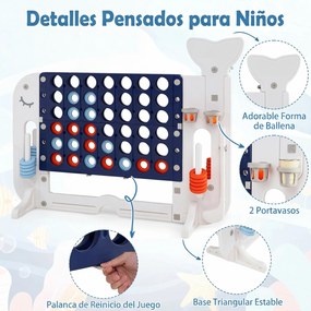 Jogo Infantil 4 em 1, 140 x 47 x 108 cm, Altura Regulável, Azul-marinho