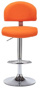 Bancos de bar 2 pcs couro artificial laranja