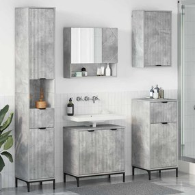 vidaXL Conjunto de Móveis para Banheiro com gaveta com porta Cinzento