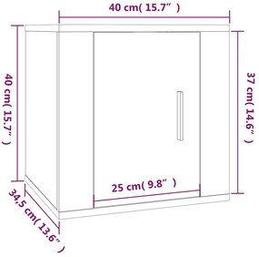 Móveis de TV de parede 2 pcs 40x34,5x40 cm carvalho castanho