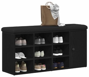 Banco de Armazenamento vidaXL Preto Carvalho 100x30x48 cm Madeira Reve